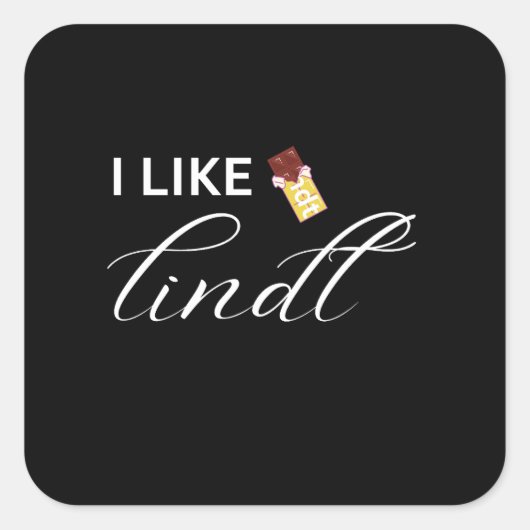 Ich mag lindt quadratischer aufkleber (Vorderseite)