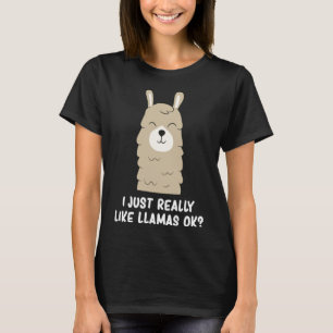 Ich mag Llama wirklich, okay Funny Llama Alpaca L T-Shirt