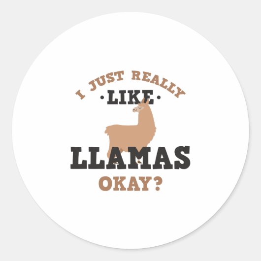 Ich mag Llamas Funny Quote Sticker einfach nur (Vorderseite)