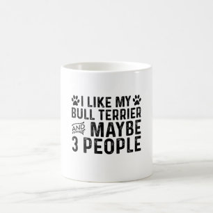 Ich mag mein Bull Terrier und 3 Personen Kaffeetasse