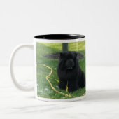 Ich mag mein Chow-Chowe u. Kaffee-Schwarzes Zweifarbige Tasse (Links)