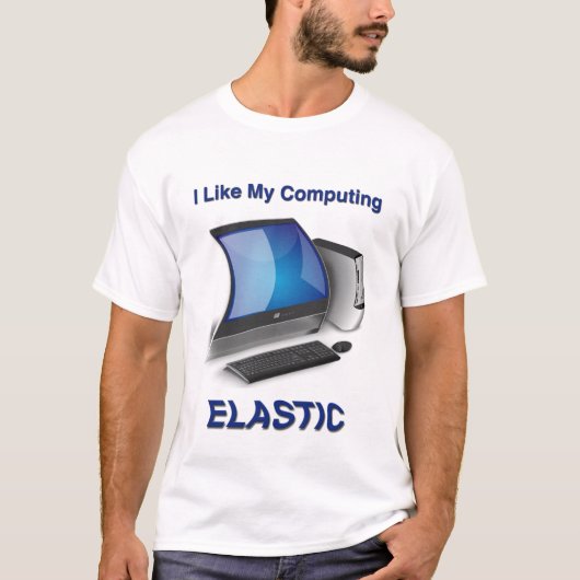 Ich mag mein Computer elastisch T-Shirt (Vorderseite)