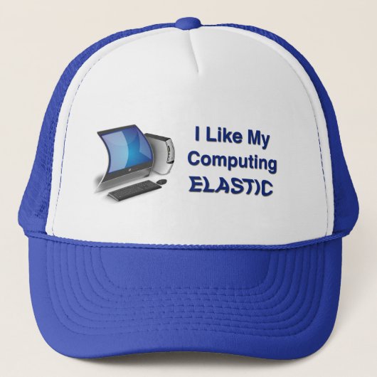 Ich mag mein Computer elastisch Truckerkappe (Vorderseite)