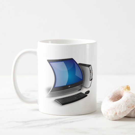 Ich mag mein Computing elastisch Kaffeetasse (Mit Donut)
