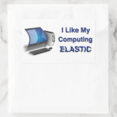 Ich mag mein Computing elastisch Rechteckiger Aufkleber (Tasche)