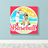 "Ich mag mein Leben" Baseball-Leinwand Leinwanddruck (Insitu (Holzboden))