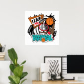 "Ich mag mein Leben" Basketballplakat Poster (Heimbüro)