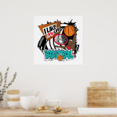 "Ich mag mein Leben" Basketballplakat Poster (Küche)