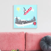 "Ich mag mein Leben" Snowboard-Leinwand Leinwanddruck (Insitu (Wohnzimmer))