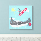 "Ich mag mein Leben" Snowboard-Leinwand Leinwanddruck (Insitu (Holzboden))