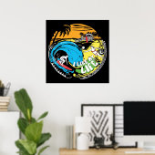 "Ich mag mein Leben" Strandplakat Poster (Heimbüro)