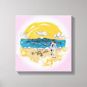 "Ich mag mein Leben" surf Mädchen Leinwand (Vorderseite)