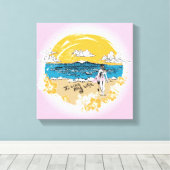 "Ich mag mein Leben" surf Mädchen Leinwand (Insitu (Holzboden))