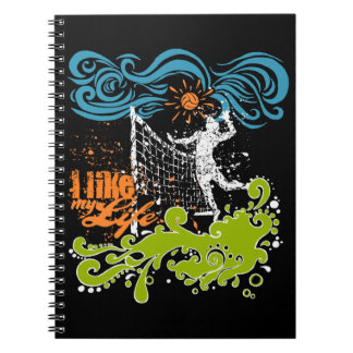 Ich mag mein Lebensvolleyball-Notebook Notizblock
