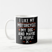 Ich mag mein Motorrad und vielleicht 3 Leute - F Kaffeetasse (Links)