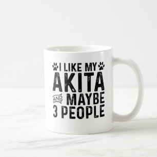 Ich mag meine Akita und 3 Personen Kaffeetasse