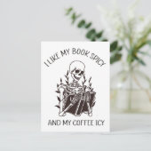Ich mag meine Bücher scharf und meine Kaffeetasse Postkarte (Stehend Vorderseite)