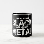 Ich mag meine Kaffeeschwarz-Tasse Zweifarbige Tasse (Mittel)