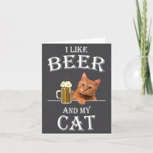 Ich mag meine Katze und Bier Katzen Bier Zitat Pap Karte