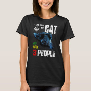 Ich mag meine Katze und vielleicht 3 Leute T-Shirt