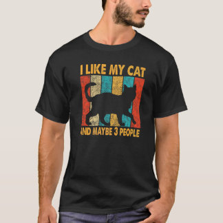 Ich mag meine Katze & vielleicht 3 Leute Vintage B T-Shirt