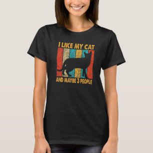Ich mag meine Katze & vielleicht 3 Leute Vintage B T-Shirt
