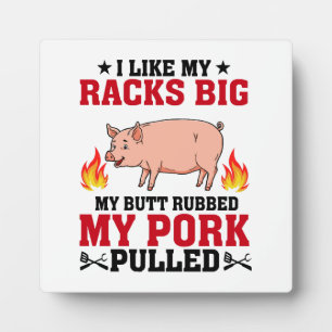 Ich mag meine Racks Big BBQ, Arsch Schwein Zitat Fotoplatte