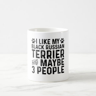 Ich mag meine russische Terrier und 3 Personen Kaffeetasse