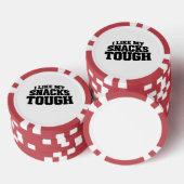 Ich mag meine Snacks zäh Lustiger Beef-Jerky-Spruc Pokerchips (Stapel)