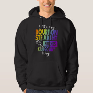 Ich mag meinen Bourbon gerade Longbt Pride Gay Les Hoodie