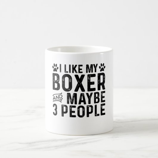 Ich mag meinen Boxer und 3 Leute Kaffeetasse (Mittel)