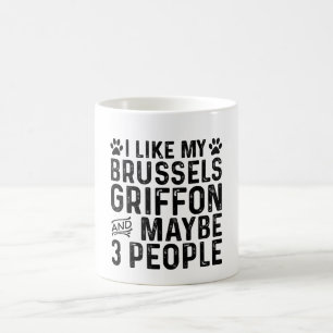 Ich mag meinen Brüsseler Griffon und drei Leute Kaffeetasse