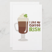 Ich mag meinen Kaffee irisch Briefpapier (Vorne/Hinten)