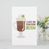 Ich mag meinen Kaffee irisch Briefpapier (Stehend Vorderseite)