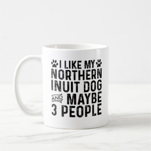 Ich mag meinen Nördlichen Inuit Hund und 3 Persone Kaffeetasse