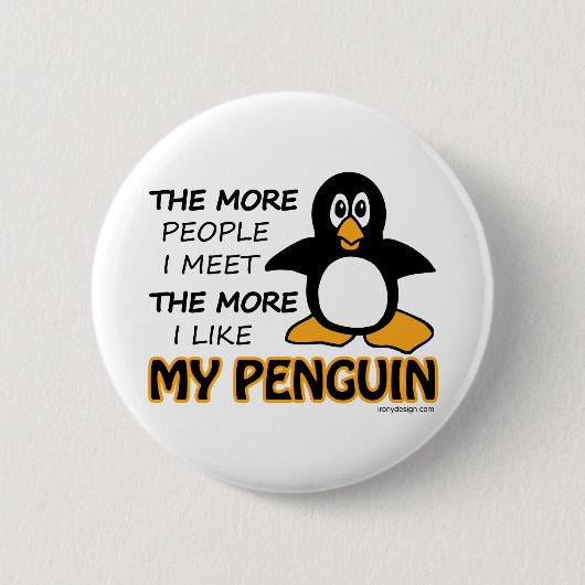 Ich mag meinen Pinguin Button (Vorderseite)