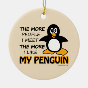 Ich mag meinen Pinguin Keramikornament