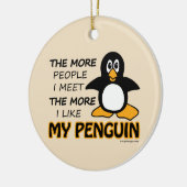 Ich mag meinen Pinguin Keramikornament (Links)