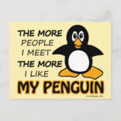 Ich mag meinen Pinguin mehr als Menschen Postkarte (Vorderseite)