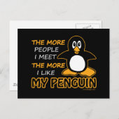 Ich mag meinen Pinguin Postkarte (Vorne/Hinten)