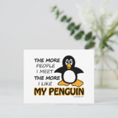 Ich mag meinen Pinguin Postkarte (Stehend Vorderseite)