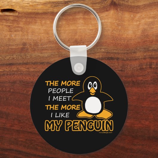 Ich mag meinen Pinguin Schlüsselanhänger (Vorderseite)