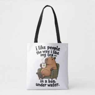 Ich mag Menschen so wie ich meinen Tee lustige Cap Tasche