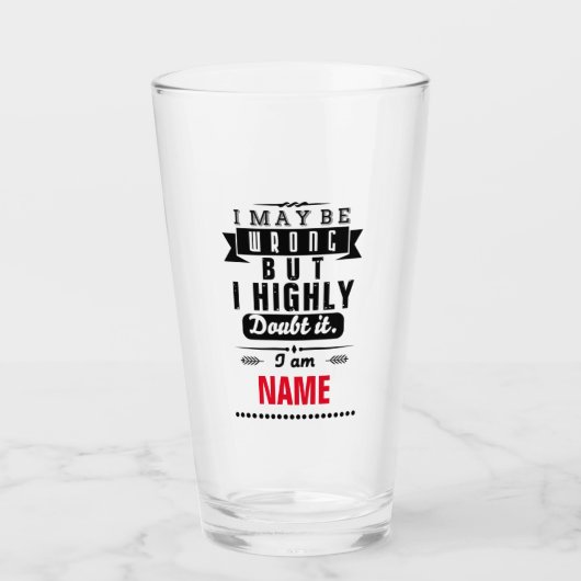 Ich mag mich irren, aber ich bezweifle es sehr glas (Vorderseite)