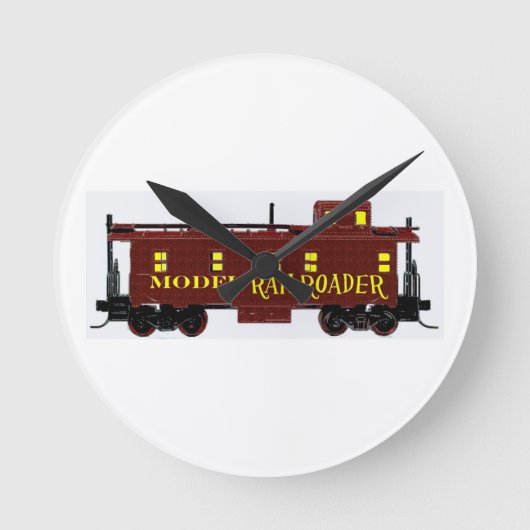Ich mag Modellbahnen Runde Wanduhr (Vorderseite)