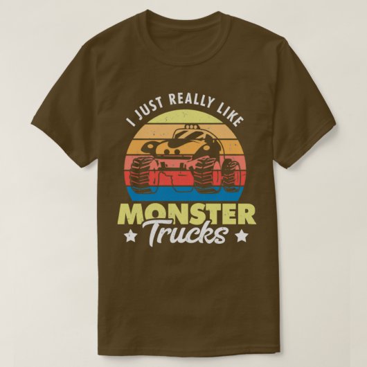 Ich mag Monster Trucks2 wirklich T-Shirt (Design vorne)