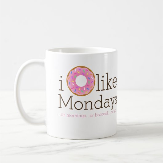 Ich mag montags Tasse (Links)