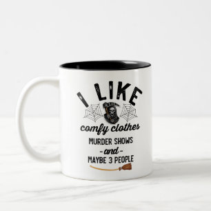 Ich mag Mordshows Bequeme Kleidung passend Zweifarbige Tasse