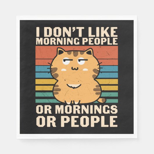 ich mag Morgenmenschen oder Morgen oder Leute nich Serviette (Vorderseite)