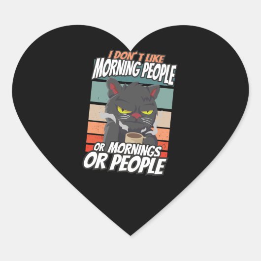 Ich mag Morgenmenschen oder Morgen oder Menschen n Herz-Aufkleber (Vorderseite)